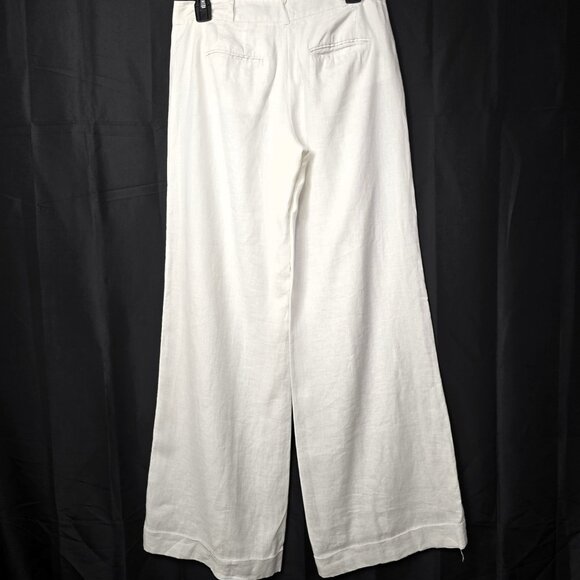Michael Kors Women’s 100% Linen Wide-Leg Pants Off-White Size 2 - Picture 8 of 14